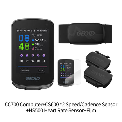 GEOID CC700/PRO Bike Computer - Wireless Color Screen Cycling Speedometer with ANT+, WiFi, IPX7 Waterproof & Odometer