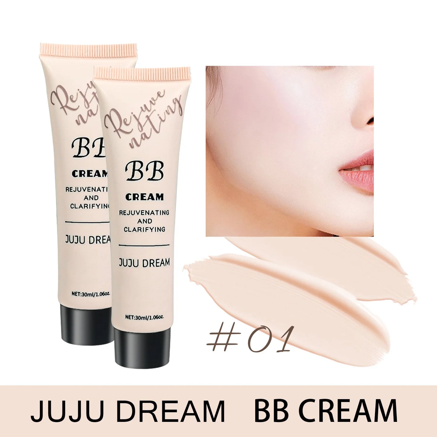 Moisturizing BB Cream Foundation – Oil Control, Long-Lasting Natural Coverage Makeup for Dry Skin with Lightweight Milk Texture