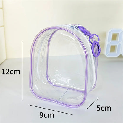 12cm Transparent PVC Doll Storage Bag – Multicolor Cartoon Keychain Display Case, Dustproof Organizer & Gift Pouch