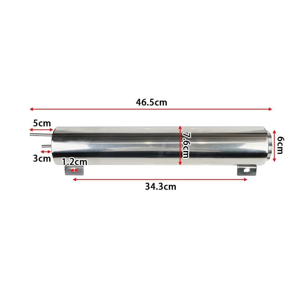 Universal Stainless Steel Coolant Overflow Tank - Polished Radiator Expansion Reservoir for Cars