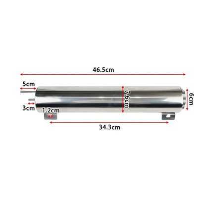 Universal Stainless Steel Coolant Overflow Tank - Polished Radiator Expansion Reservoir for Cars