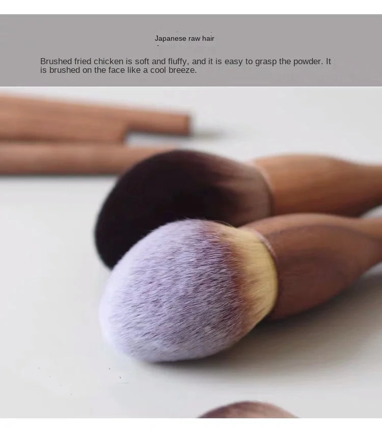 New European Vintage Wood Handle Makeup Brush – High-Quality Walnut Soft Powder, Blush & Foundation Contour Brush