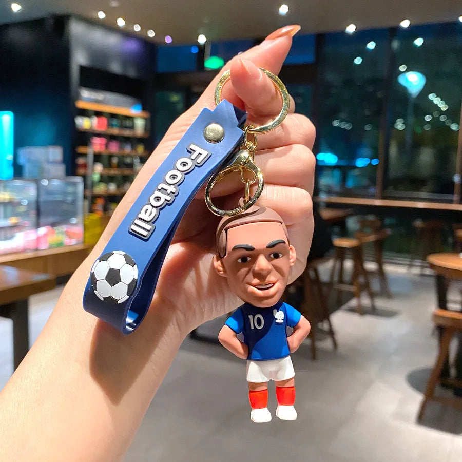 Creative Cartoon CR7 Football Keychain – Cute Cristiano Ronaldo Penalty Kick Bag Charm for Men & Women