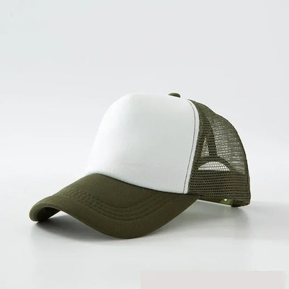 Custom Logo Trucker Hat - Adjustable Polyester Mesh Baseball Cap for Men & Women
