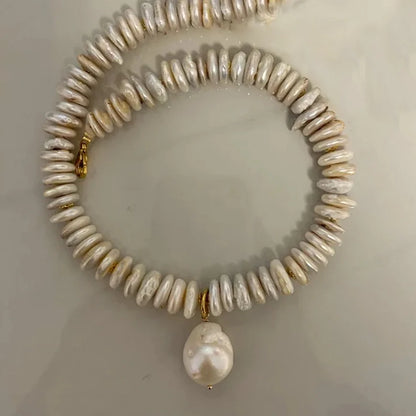 Luxury Pearl Necklace for Women - Adjustable Square Chunky Resin Statement Jewelry