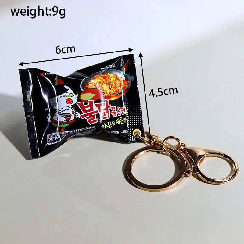 Simulation Instant Noodles Keychain – Mini Snack Phone Pendant Bag Charm, Christmas and New Year Gift Accessory