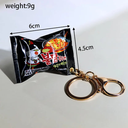 Simulation Instant Noodles Keychain – Mini Snack Phone Pendant Bag Charm, Christmas and New Year Gift Accessory