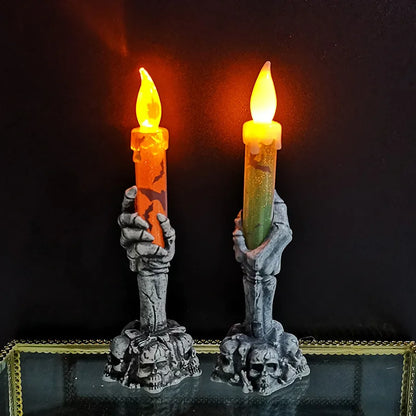 Halloween Skeleton, Ghost & Pumpkin Candles - Spooky Party and Home Decorations for Halloween Celebrations