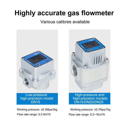 High-Precision Digital Gas Flow Meter - LCD Roots Flowmeter for LNG, Oxygen & Industrial Applications DN15/20/25