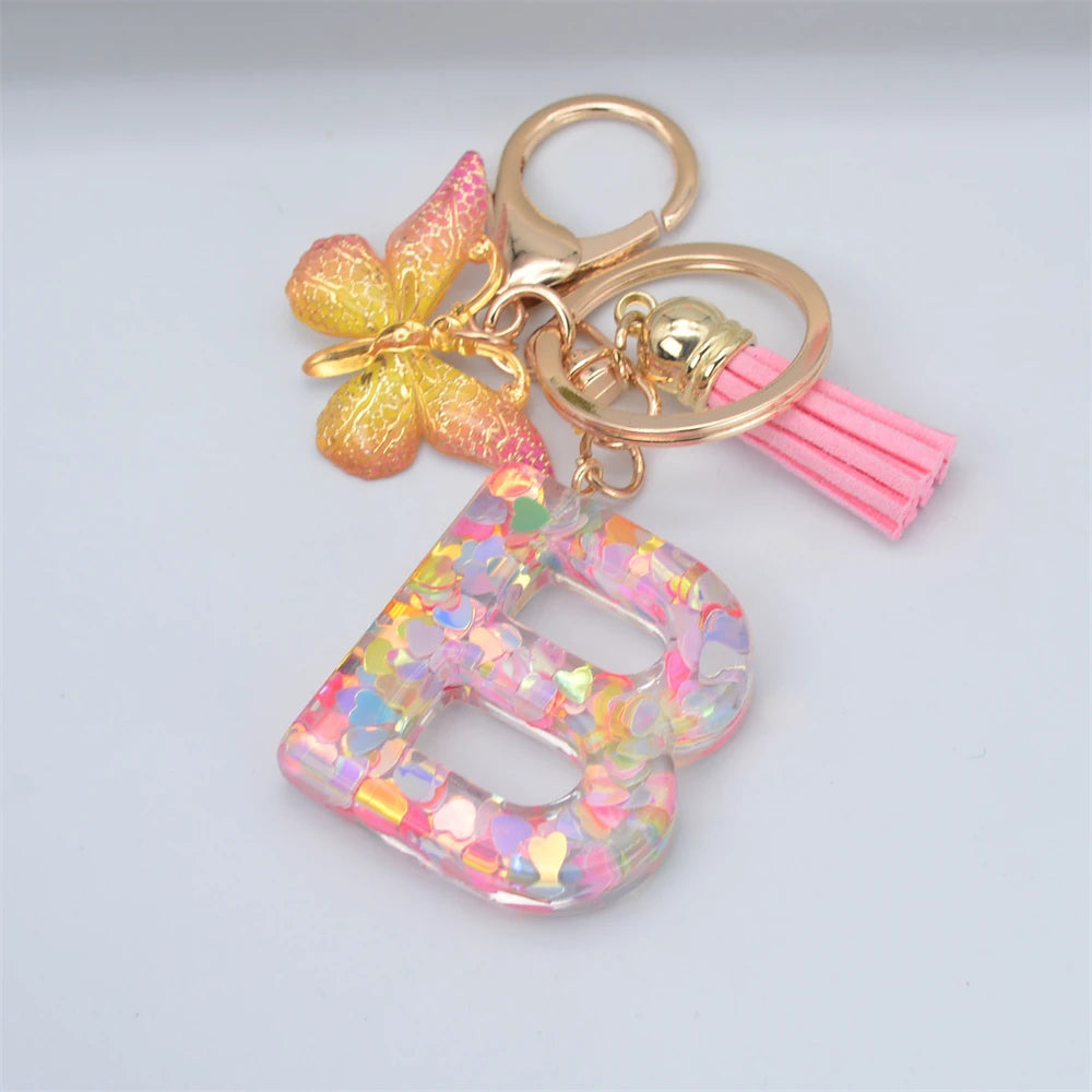 A-Z Letter Metal Keychain - Personalized Initial Car Key Ring & Name Gift