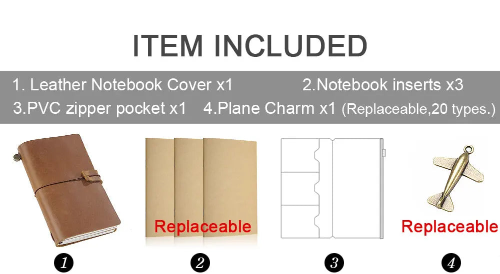 Moterm Genuine Leather Travel Notebook – Handmade Vintage Cowhide Diary, Journal, Sketchbook & Planner TN Cover