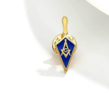 Vintage Masonic Emblem Brooch - Hollow Freemason Symbol Pin Badge for Collectors
