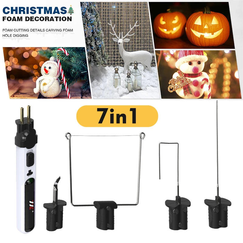 7-in-1 Cordless Hot Wire Foam Cutter Kit – Multipurpose Hot Knife and Soldering Iron for EVA, KT Board, and Sponge Carving