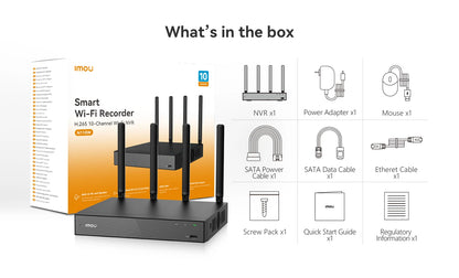 IMOU 10/18CH Wireless NVR – Dual-Band 2.4/5GHz Wi-Fi Network Security System, Metal Shell