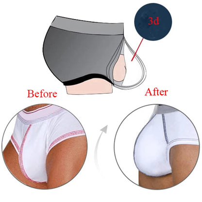Men's 3D Enhancer Cup Pad – Soft Sponge Pouch Insert for Jockstraps, Briefs & Swimwear