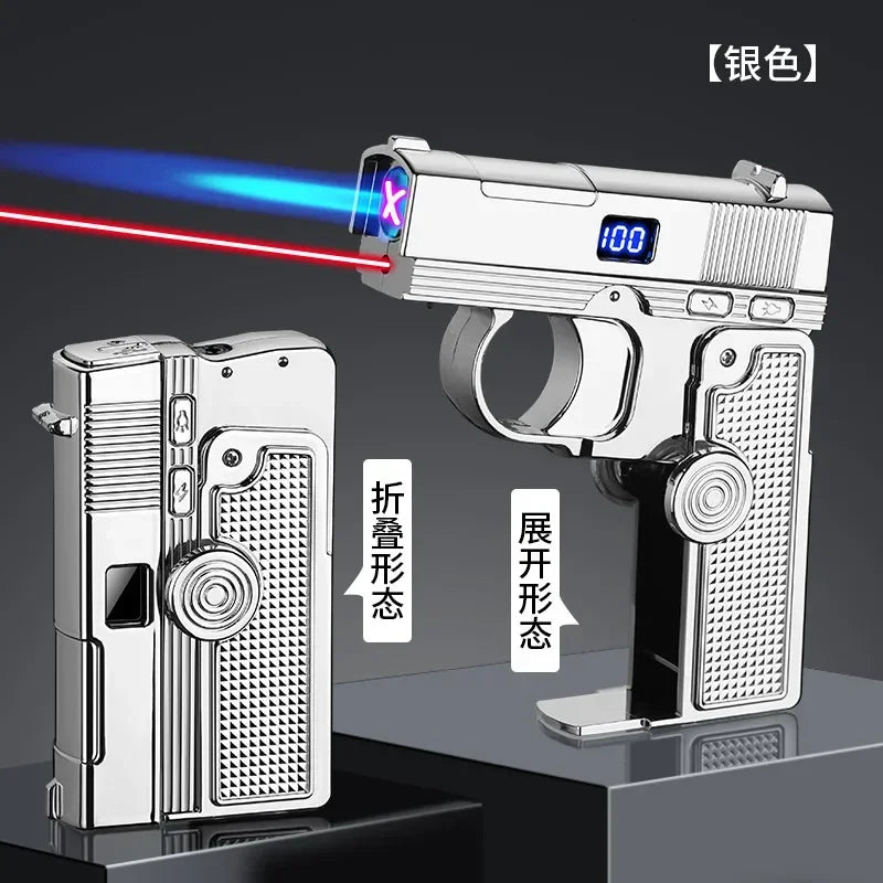 2025 Windproof Dual-Use Laser Lighter – Electric & Gas Multifunctional Metal Lighter for Men