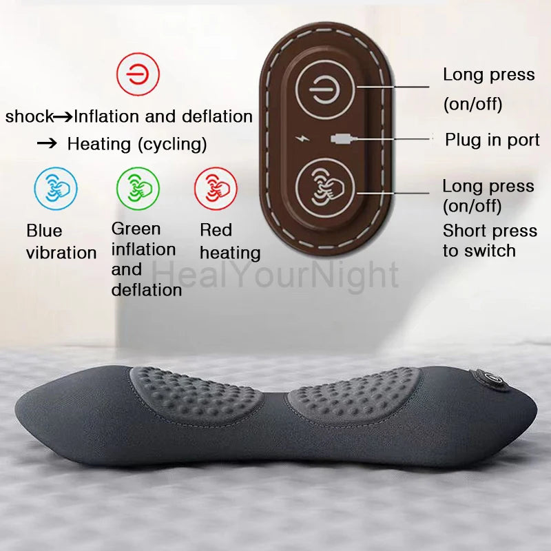 Electric Waist Pillow – Heated Vibrating Sleep Pad for Lumbar Support & Pain Relief