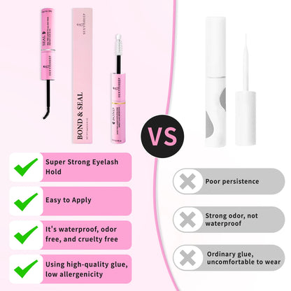 48H Eyelash Glue and Seal for Clusters – Strong Hold, Long-Lasting Adhesive for Lash Extensions