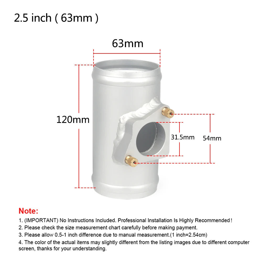 Air Flow Sensor Adapter - 51mm/63mm/76mm Intake Meter Mount for Toyota, Mazda, Subaru & Suzuki