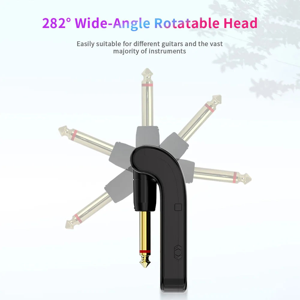 2.4G Wireless Guitar System – Transmitter & Receiver Set for Electric Guitar & Bass, 48K/16bit Real-Time Audio Transmission