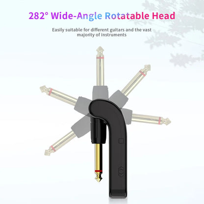 2.4G Wireless Guitar System – Transmitter & Receiver Set for Electric Guitar & Bass, 48K/16bit Real-Time Audio Transmission