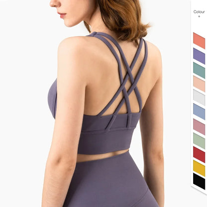 Women’s Summer Crossback Sports Bra — Breathable Fitness & Yoga Tank Top | Gym Crop Top
