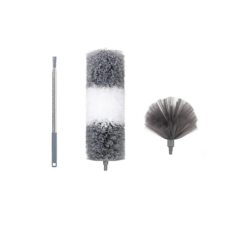 2.5m Spider Web Broom Set — 3-Pack Retractable Ceiling & Roof Dust Sweeper, Extended Dust Duster