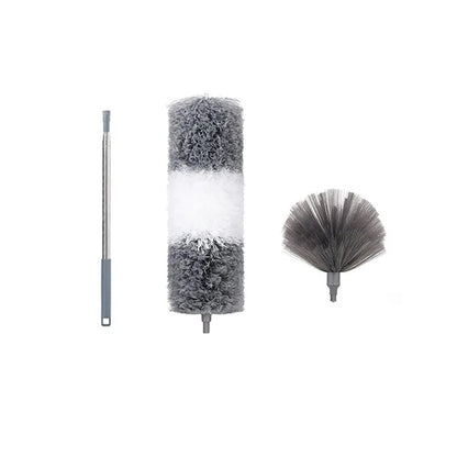 2.5m Spider Web Broom Set — 3-Pack Retractable Ceiling & Roof Dust Sweeper, Extended Dust Duster