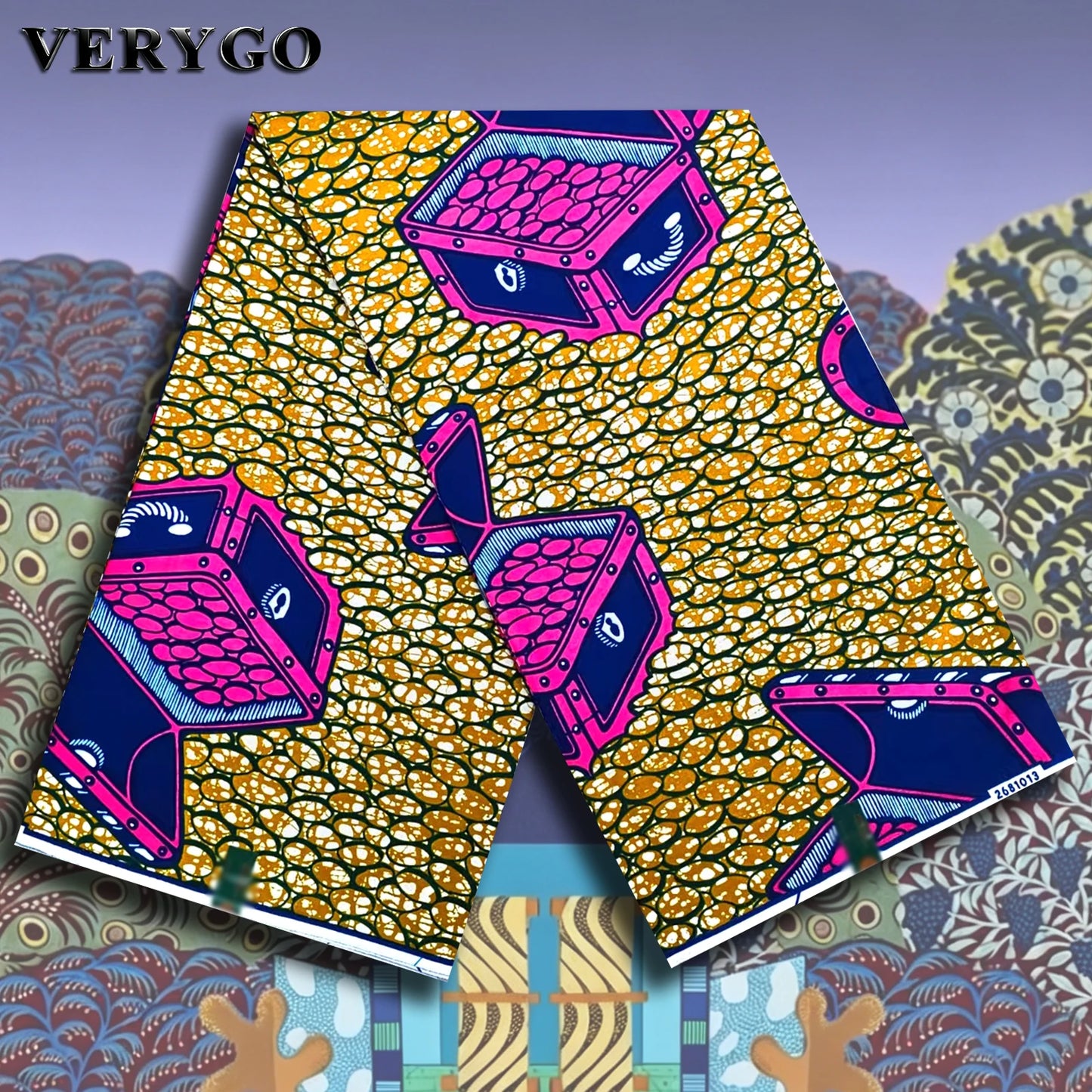 Hollandais African Wax Fabric - 6 Yards 100% Cotton Ankara Fabric for Nigerian Wedding & Bridal Dresses
