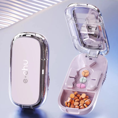 Portable Pill Splitter - Precise Pill Cutter for Even Halves, Thirds & Quarters
