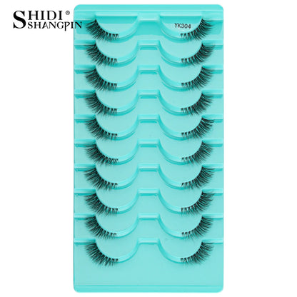 SHIDISHANGPIN 5/10 Pairs Cat Eye False Lashes – 3D Mink Half Lashes, Eyelash Extensions for Natural Makeup, Faux Cils Maquiagem