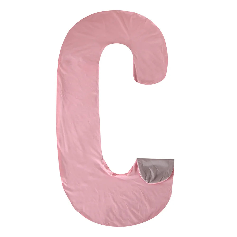 C-Shape Pregnancy Nursing Pillow Cover – Replacement Body Pillow Case for Maternity Sleep & Leg Support
