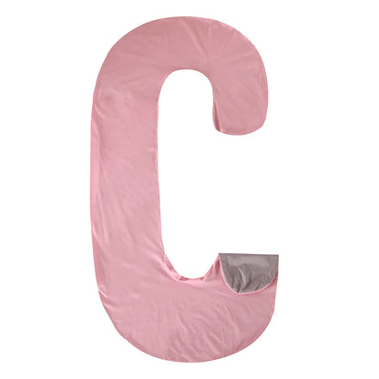 C-Shape Pregnancy Nursing Pillow Cover – Replacement Body Pillow Case for Maternity Sleep & Leg Support