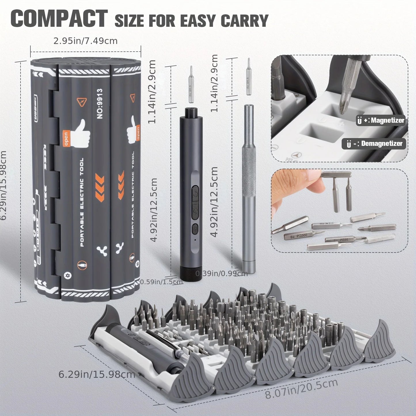 138-in-1 Mini Electric Screwdriver Set – Precision Magnetic Bits & Durable Alloy Tool Kit for PC, iPhone & DIY Repairs