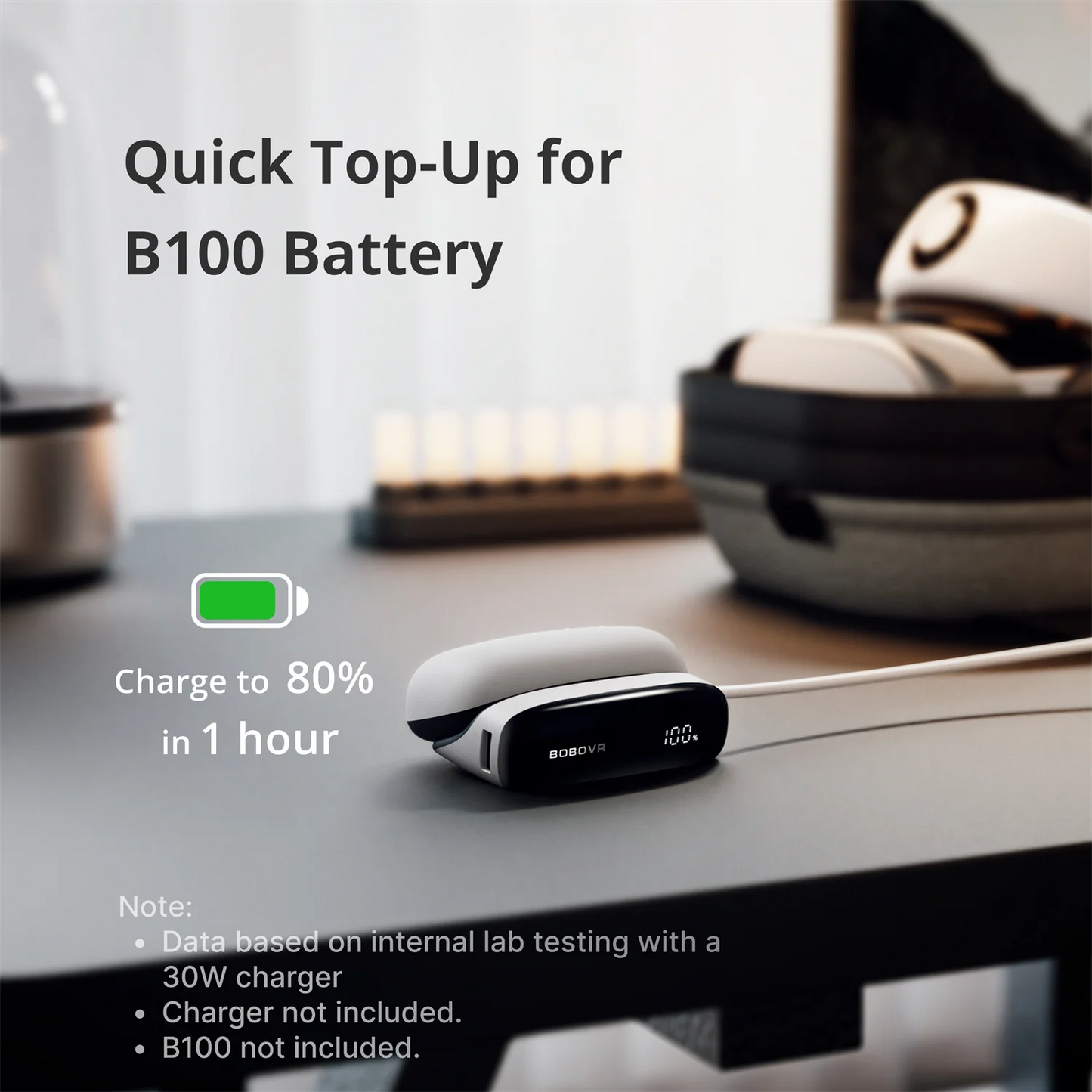 BOBOVR PD100 2-in-1 Charging Dock with Live Power Display, 30W USB-C PD Fast Charger