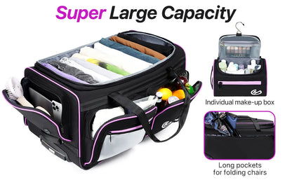 Large-Capacity Business Trolley Travel Bag — Carry-On Luggage with Laptop Compartment, Clothes Drying Rack & Multi-Functional Travel Case