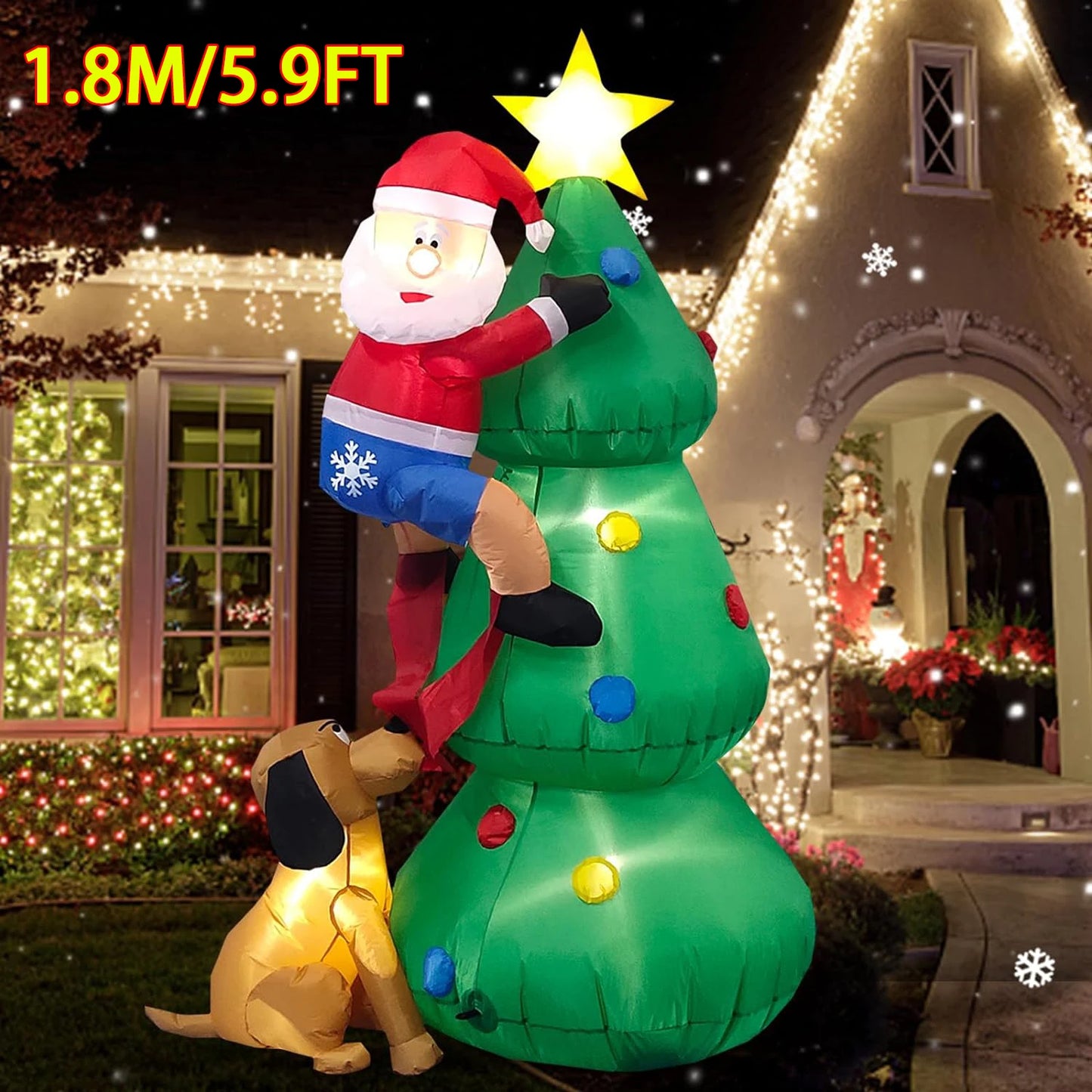 Christmas Inflatable Decoration – LED Light Toy Ornament for Xmas Party, New Year, Indoor and Outdoor Garden Decor