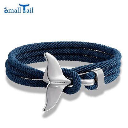 Whale Tail Anchor Bracelet - Adjustable Ocean Style Rope Couple Friendship Jewelry