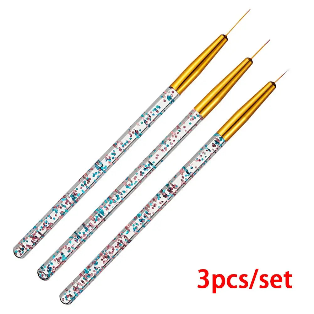 3Pcs Acrylic Nail Brush Set #8/10/14 - Professional Nail Brushes for Acrylic Powder Extensions, 3D Carving & Nail Art Salon Tools