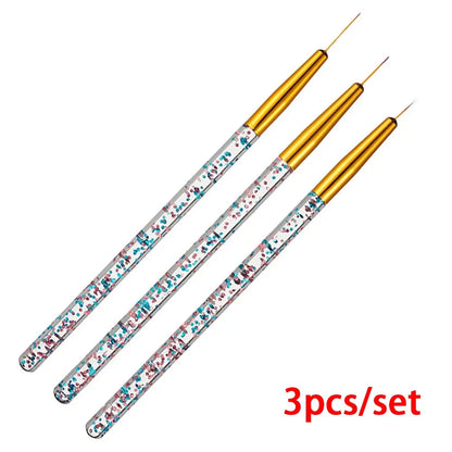 3Pcs Acrylic Nail Brush Set #8/10/14 - Professional Nail Brushes for Acrylic Powder Extensions, 3D Carving & Nail Art Salon Tools