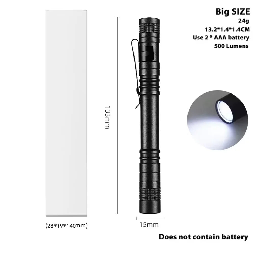 Mini EDC Rechargeable Flashlight - Compact Pocket Torch for Camping, Hiking, Fishing & Emergency Use