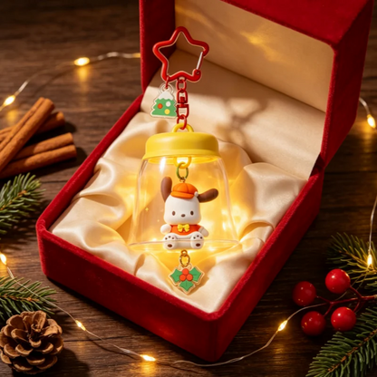 Sanrio HOLLY BOX Cartoon Light-Up Bell Ornament - Christmas Tree Decoration and Cute Bag Pendant