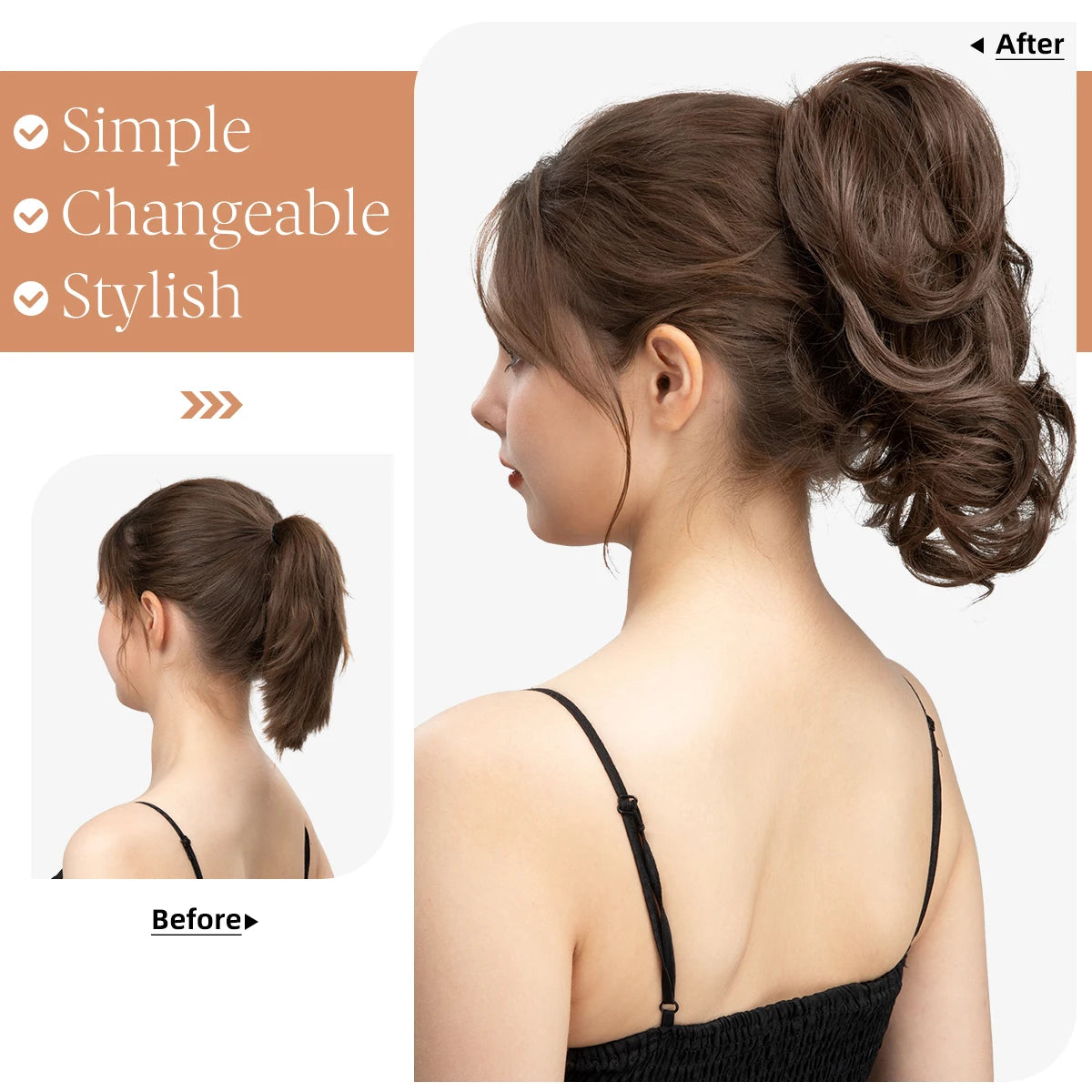 SARLA Premium Synthetic Claw Clip-In Ponytail Extensions – Blonde Hairpiece, Fake Pigtail Hair Bun for Women P026