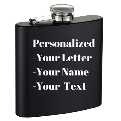 Personalized 6oz Stainless Steel Hip Flask – Engraved Gift for Best Man, Groom, Wedding with Custom Logo & Gift Box