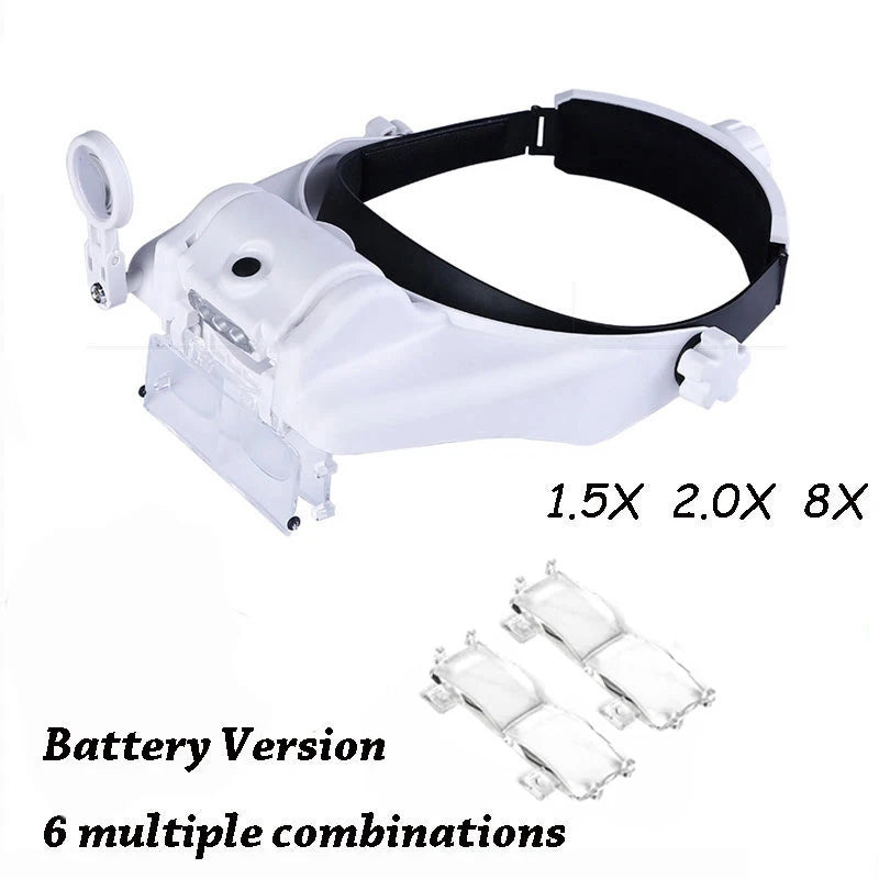 Z30 LED Headband Magnifier — Rechargeable Soldering & Repair Loupe with Interchangeable Lenses and Third Hand Support
