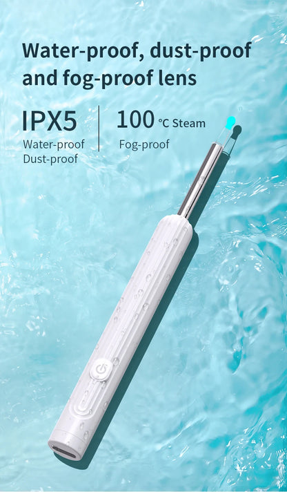 Smart Visual Ear Cleaner 1296P with Camera – USB-C Rechargeable Ear Wax Removal Tool, WiFi, 6 LED Lights