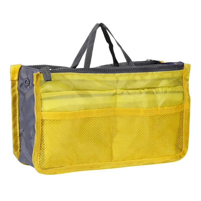 Women’s Nylon Makeup Organizer Insert Bag – Large Capacity Travel Cosmetic Handbag Liner & Tote Purse Organizer for Ladies