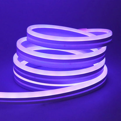 EU Plug DC24V RGB Neon LED Strip – 3535 Bluetooth Music Sync Waterproof Rope Light, 5-30M for Indoor & Outdoor Decor