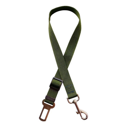 Adjustable Dog Car Seat Belt Harness – Nylon Reflective Elastic Safety Strap with Cushioning for Pet Travel