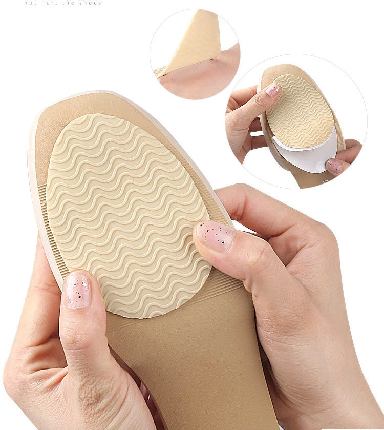Rubber Shoe Sole Protector - Wear-Resistant Non-Slip Forefoot Mat, Self-Adhesive High Heel Cushion Pads
